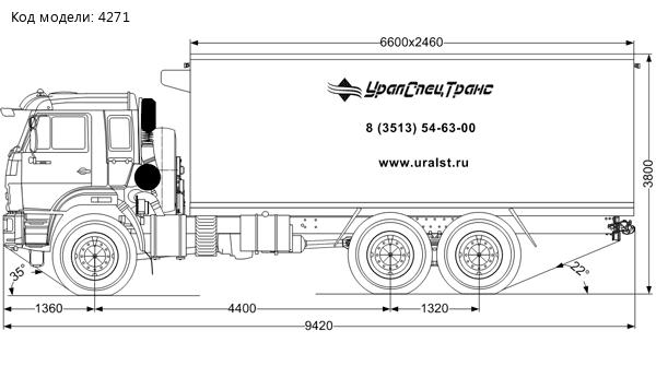 Изотермический фургон с КУ УСТ 5453 Камаз 43118-50 сп. м.