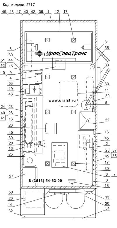 Типовая планировка передвижной авторемонтной мастерской ПАРМ Камаз 43118