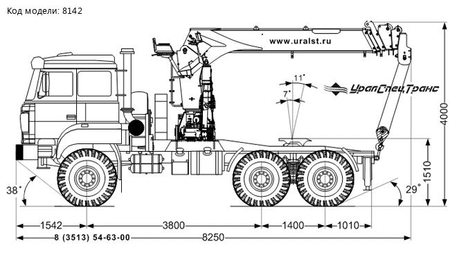 Седельный тягач Урал 5557-80 с краном-манипулятором ИТ-180