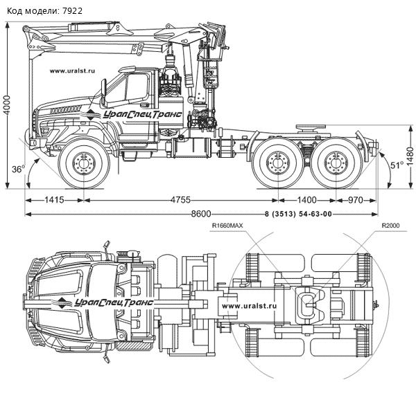 Седельный тягач Урал 4320-74NEXT с ГМ Epsilon М130L97