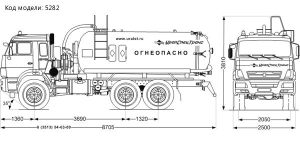 Автоцистерна АКН-11-ОД PNR УСТ 5453 Камаз 43118-50 сп.м.
