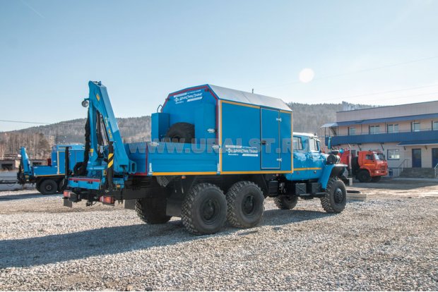 ПАРМ Урал 4320-60М с грузовой платформой с КМУ ИМ-55 УСТ-5453