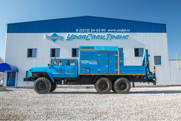 ПАРМ Урал 4320-60М с грузовой платформой с КМУ ИМ-55 УСТ-5453