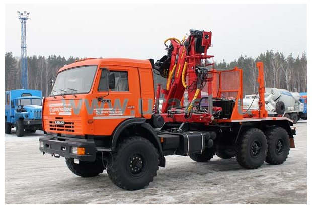 Лесовозный тягач Камаз с гидроманипулятором ПЛ-70.01