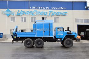 ПАРМ Урал 5557-72М с грузовой платформой с КМУ ИМ-77 УСТ-5453